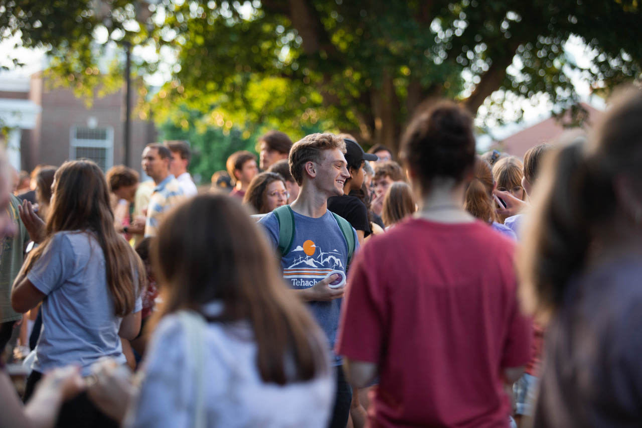 Crowd of students at Fall Festival