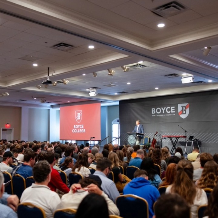 Dr. Bruce talking at Preview Day