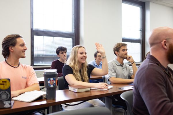 Student raising hand