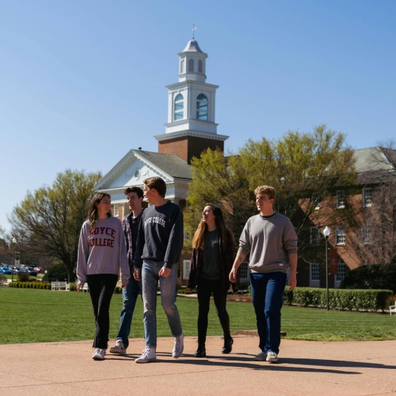 Students walking on campus