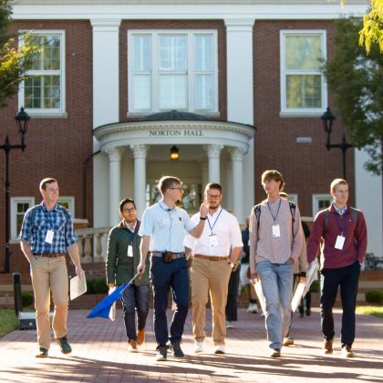 Students on a Preview Day campus tour