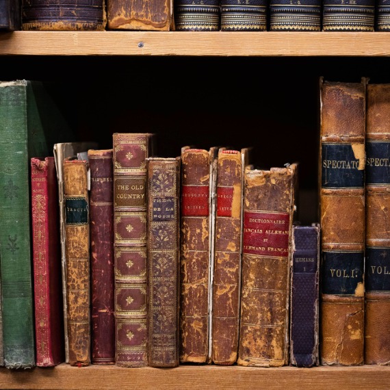 Old books on shelf