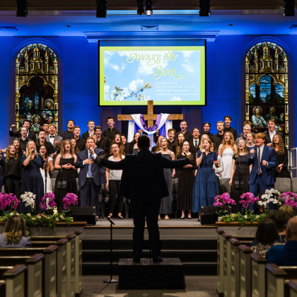Boyce musicians and singers performing at night of worship