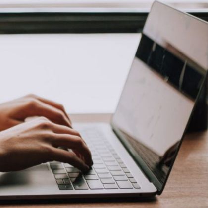 Woman using laptop