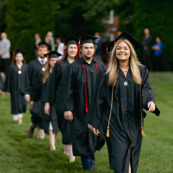 Boyce students walking for graduation