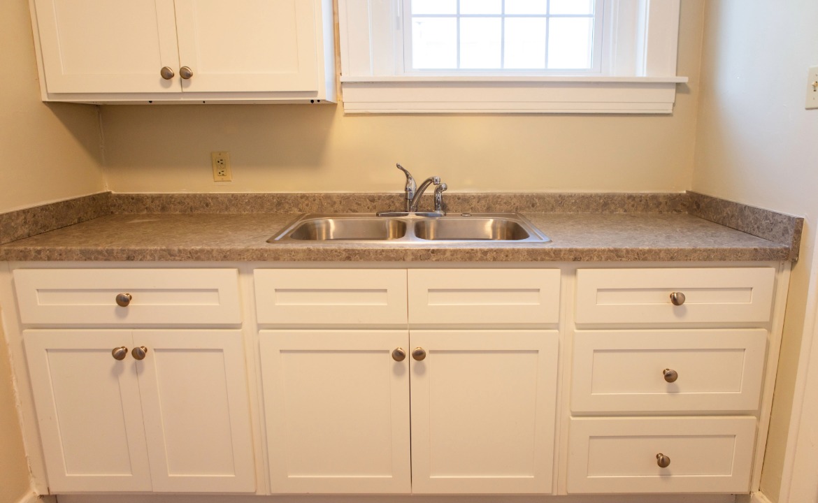 Kitchen sink and cabinets in Foster Hall