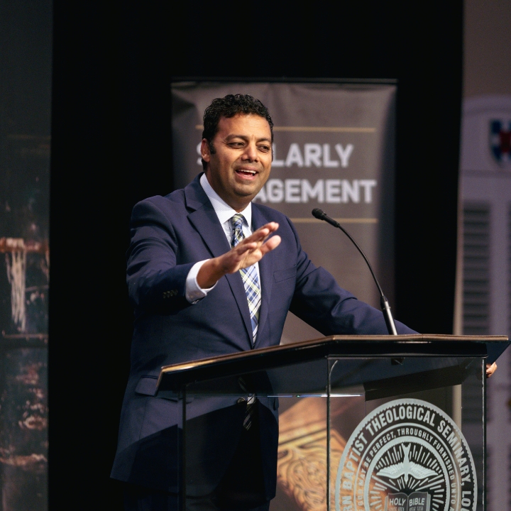 A.S. Ibrahim speaking at podium