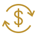 Dollar sign with arrows icon