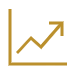 Chart with arrow in up direction
